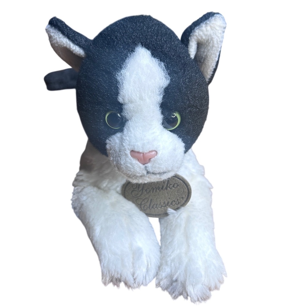 Russ Berrie‎ Yomiko Classics rare tuxedo Cat Plush 12 in Black White vintage Y2K